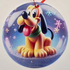 Pluto Christmas Metal Ornament